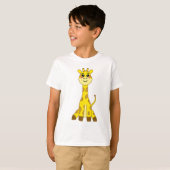 Cute Kawaii Yellow Giraffe Illustration T-shirt (Voorkant volledig)