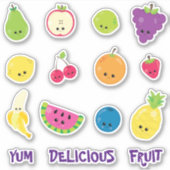 Cute Kawaii Yum Delicious Fruit Sticker (Voorkant)