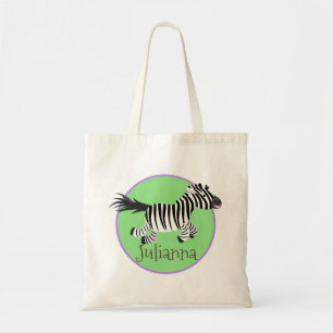 Cute kawaii zebra die de illustratie van de cartoo tote bag