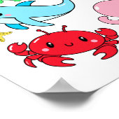 Cute Kawaii Zeeleven Collage Kinderkamer Kunst Poster (Hoek)