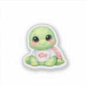 Cute Kawaii Zeeschildpad Vinyl Sticker Laptop Deca (Voorkant)
