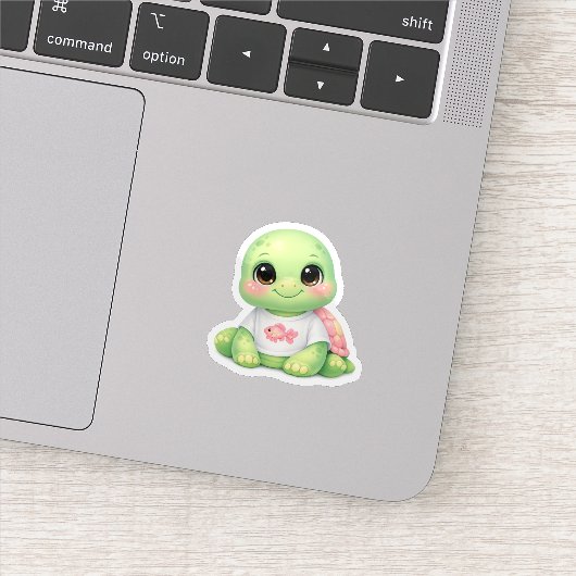 Cute Kawaii Zeeschildpad Vinyl Sticker Laptop Deca (Detail)