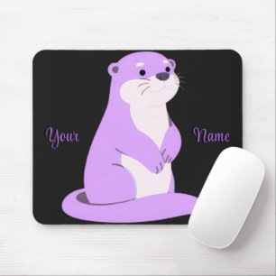 Cute Kawaii Zittende Otter Paarse Aangepaste Muism Muismat