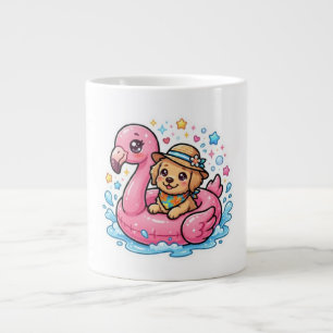Cute Kawaii Zomer Puppy Flamingo Zwembad FloatStic Grote Koffiekop