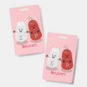 Cute kawaii zout- en peperstrooiers cartoon badge (Voor- en achterkant)