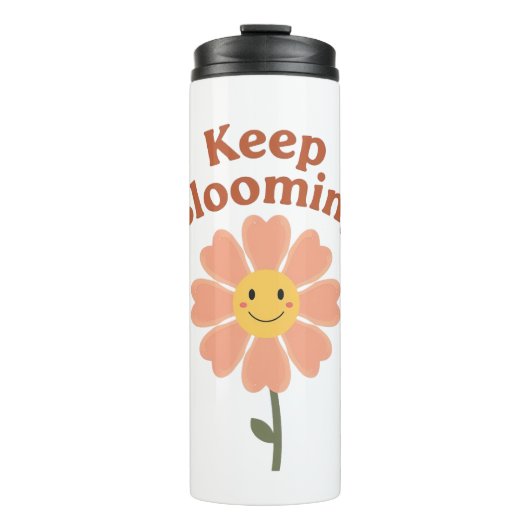 Cute "Keep Blooming" Positive Quote Thermosbeker (Voorkant)