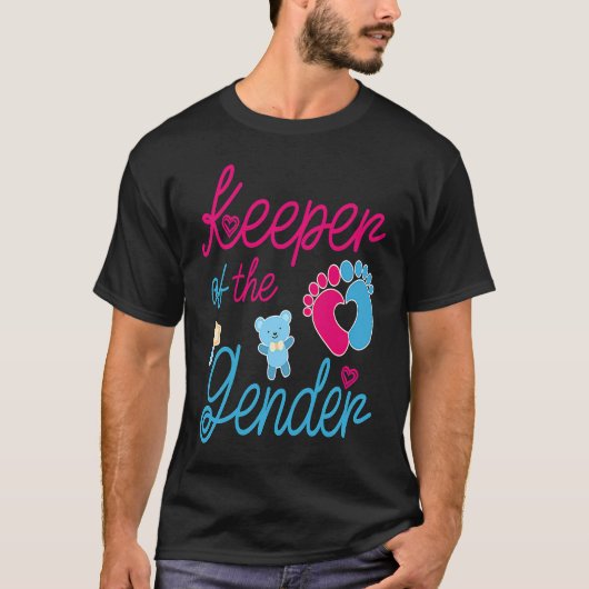 Cute Keeper of Gender baby reveal party idea T-shirt (Voorkant)