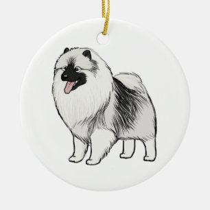 Cute Keeshond Cartoon Dog   Keesie Lover's Keramisch Ornament