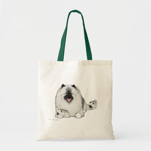 Cute Keeshond Dog met Puppies Tote Bag (Voorkant)