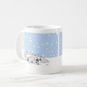 Cute Keeshond en Puppies Spelen | Sneeuwzitjes Koffiemok (Voorkant links)