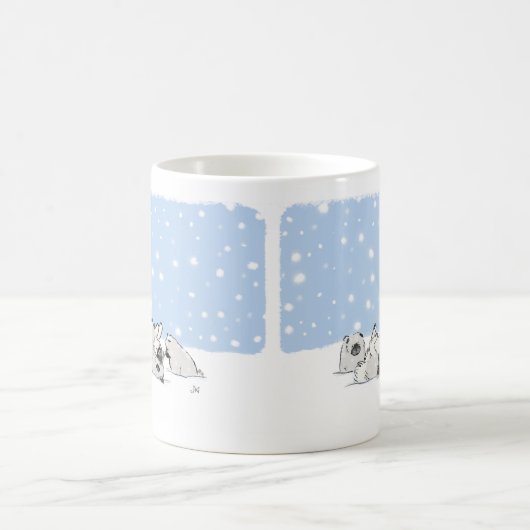 Cute Keeshond en Puppies Spelen | Sneeuwzitjes Koffiemok (Center)