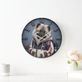 Cute Keeshond Puppy Grote Klok (Huis)