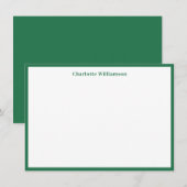 Cute Kelly Green Border Persoonlijke Stationery Bedankkaart (Voorkant / Achterkant)