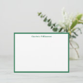 Cute Kelly Green Border Persoonlijke Stationery Bedankkaart (Staand voorkant)