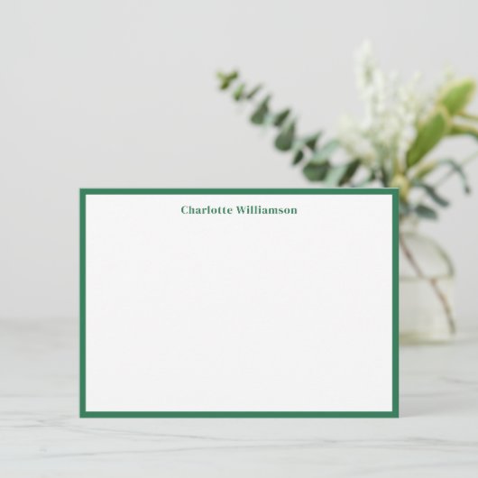 Cute Kelly Green Border Persoonlijke Stationery Bedankkaart (Staand voorkant)