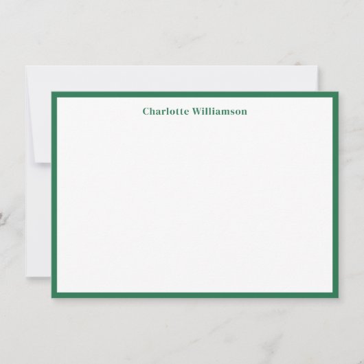 Cute Kelly Green Border Persoonlijke Stationery Bedankkaart (Voorkant)