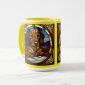 Cute keramische koffiemok met teckel mok (Voorkant links)