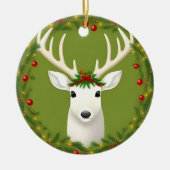 Cute kermas hert keramisch ornament (Voorkant)