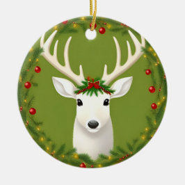 Cute kermas hert keramisch ornament