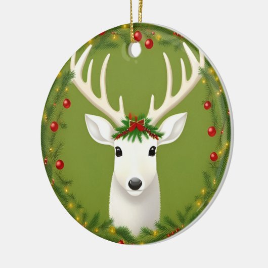 Cute kermas hert keramisch ornament (Links)