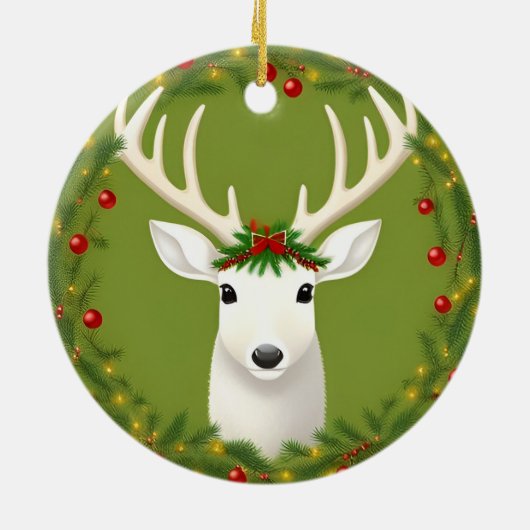 Cute kermas hert keramisch ornament (Achterkant)