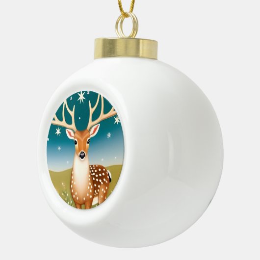 Cute kermas hert keramische bal ornament (Rechts)
