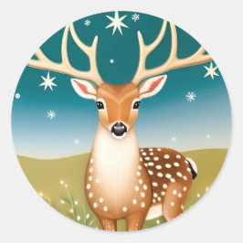 Cute kermas hert ronde sticker