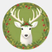 Cute kermas hert ronde sticker (Voorkant)