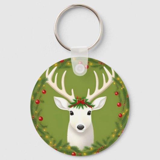 Cute kermas hert sleutelhanger (Voorkant)