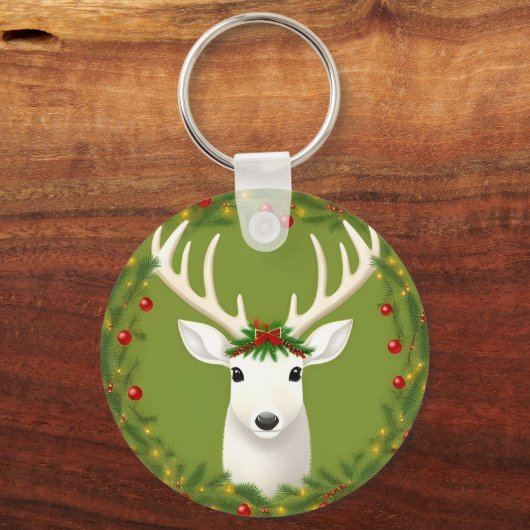 Cute kermas hert sleutelhanger (Voorkant)