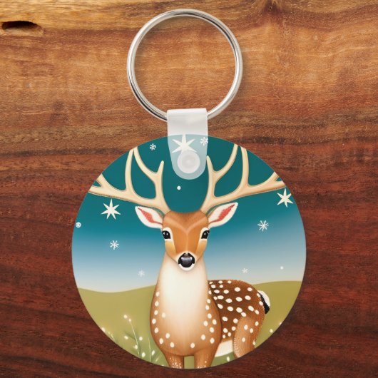 Cute kermas hert sleutelhanger (Voorkant)