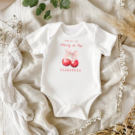 Cute Kers Op Top Roze Strik Baby Rompertje