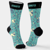 Cute kerst Animal Pattern Penguin Polar Beer Sokken (Gebogen)