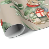 Cute kerst Bunny Cadeaupapier (Rol Hoek)