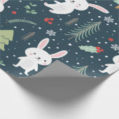 Cute kerst Bunny Pattern Cadeaupapier (Hoek)