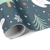 Cute kerst Bunny Pattern Cadeaupapier (Rol Hoek)