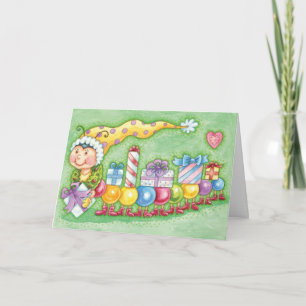 Cute Kerst Caterpillar Trein met Cadeaus Feestdagen Kaart