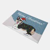 Cute kerst Corgi Deurmat (Schuin)