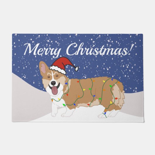 Cute kerst Corgi Deurmat (Voorkant)