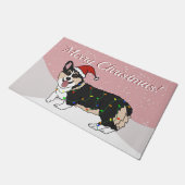 Cute kerst Corgi Deurmat (Schuin)
