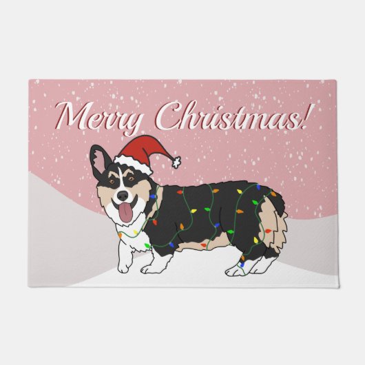 Cute kerst Corgi Deurmat (Voorkant)