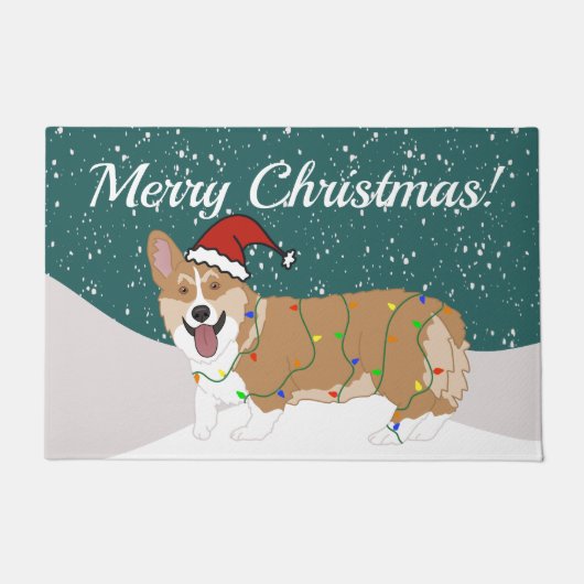 Cute kerst Corgi Deurmat (Voorkant)
