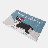 Cute kerst Corgi Deurmat (Schuin)