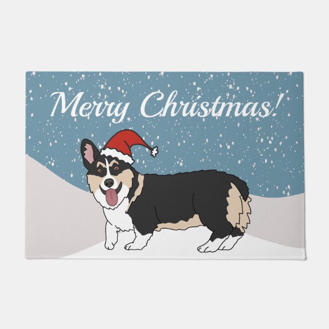 Cute kerst Corgi Deurmat (Voorkant)