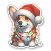 Cute kerst Corgi Sticker (Voorkant)