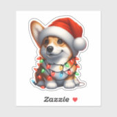 Cute kerst Corgi Sticker (Vel)
