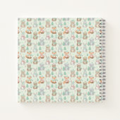 Cute Kerst Dieren Naadloos Patroon Notitieboek (Achterkant)