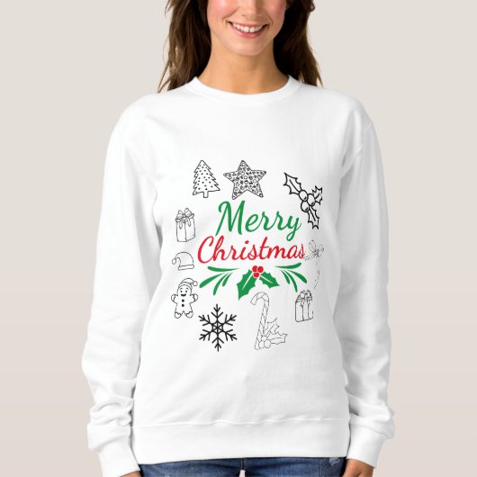 Cute Kerst Doodle Sweatshirt (Voorkant)