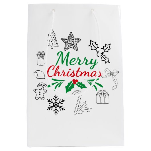 Cute Kerst Doodles cadeautas (Voorkant)