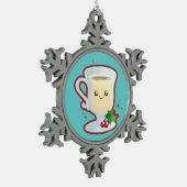 Cute kerst Eggnog Tin Sneeuwvlok Ornament (Links)